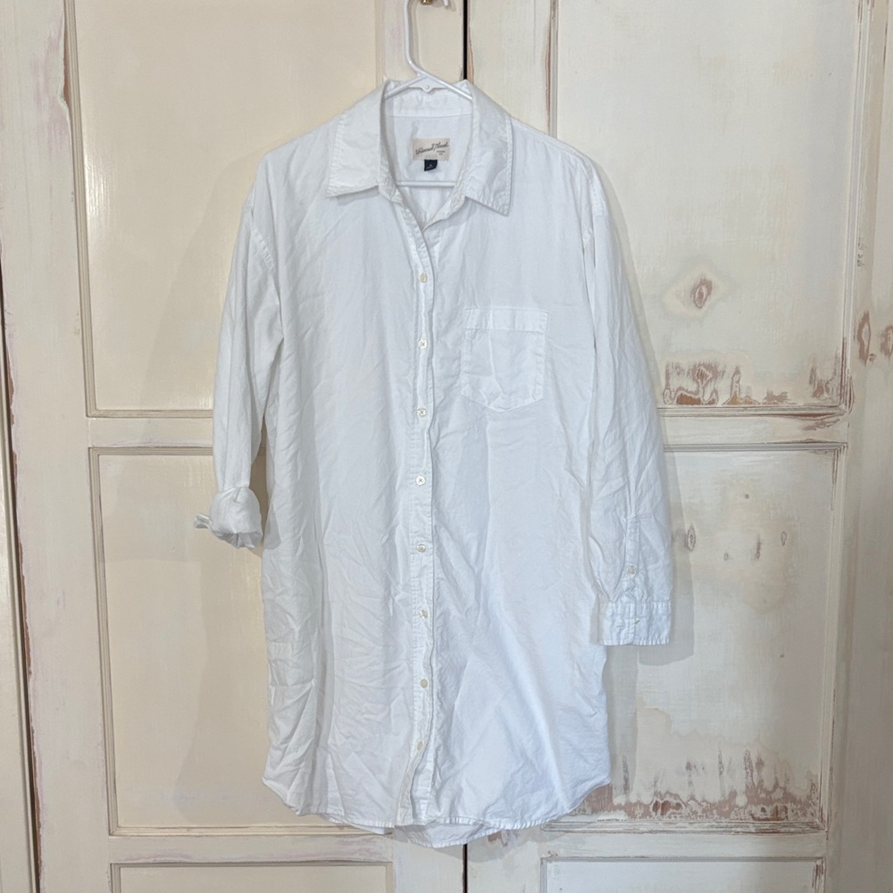 Universal Thread White Button-Up Shirt Dress